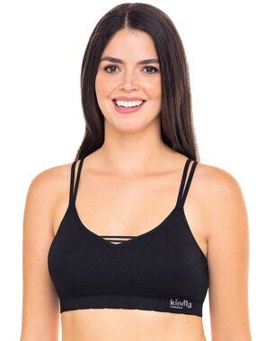 Kindly Yours Seamless V Neck Bralette Black XXXL Light Support Pullover